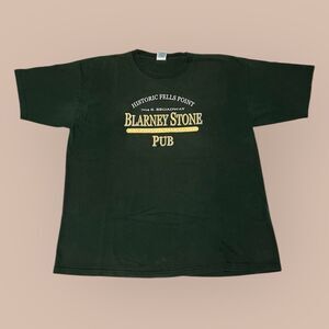 Vintage Blarney Stone Pub & Restaurant T Shirt Men's Size XL Green Made USA Y2K